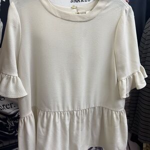 Kate Spade Cream Ruffle Blouse